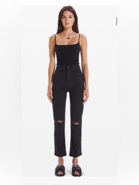 MOTHER high waisted Rider Jeans distressed with Knee Slits